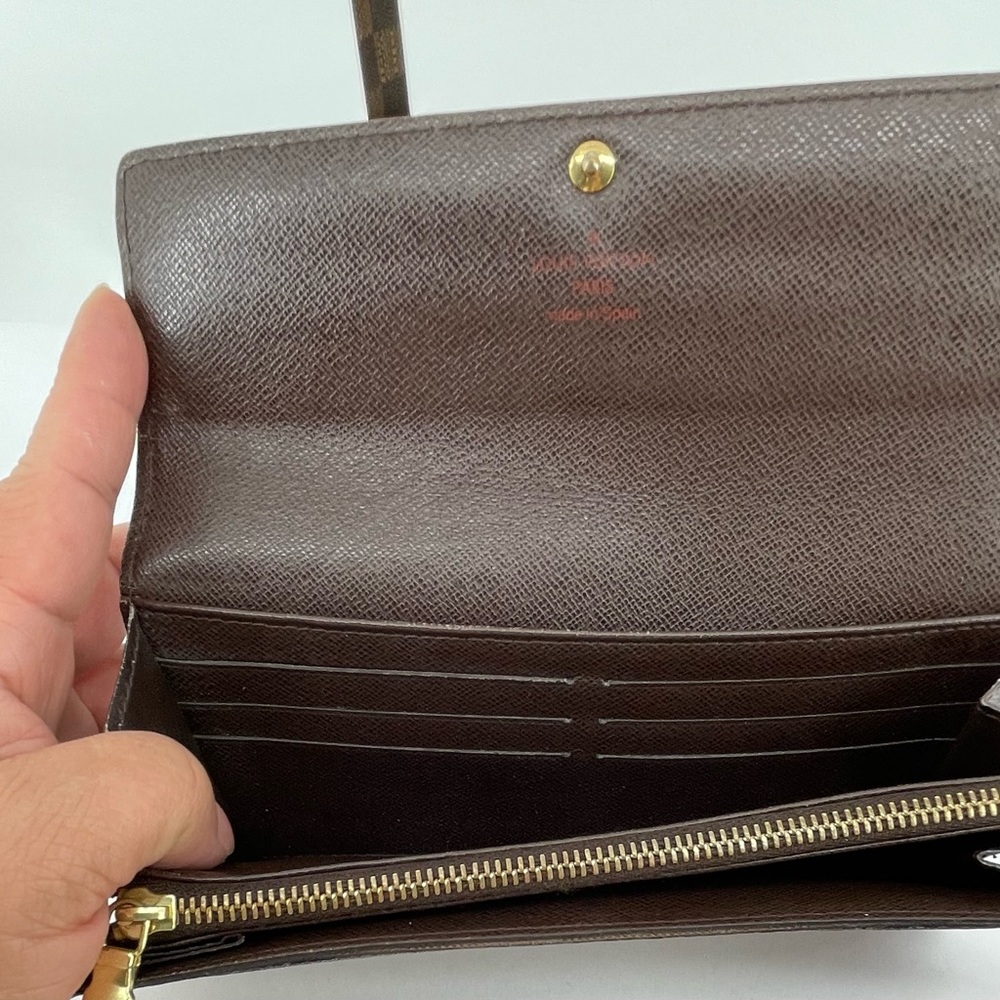 Louis Vuitton Damier Ebene  Sarah Long Wallet